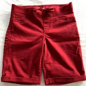 No Boundries Drawstring Burgandy Bermuda Shorts